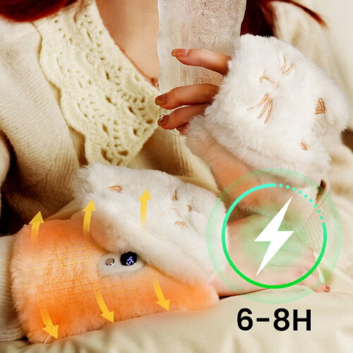 Luvas sem dedos aquecidas Yoloke para mulheres, 5W USB 1