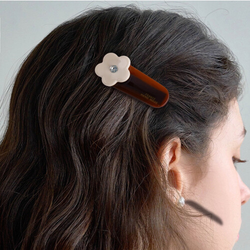 Franse handgemaakte acetaat bloem haarclip 1