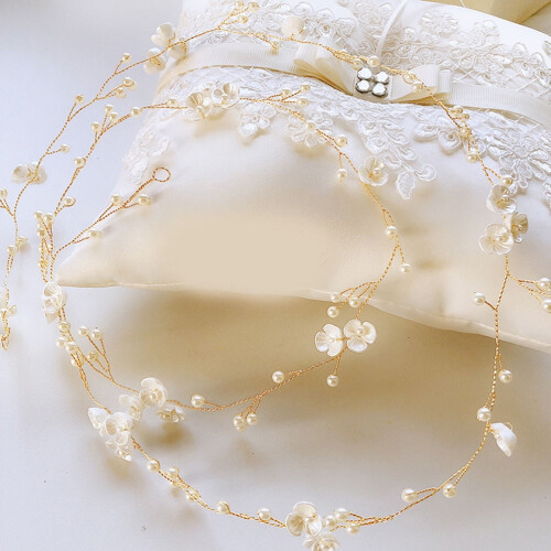 Tiara de cabelo dourada para noivas (1 unidade) 1