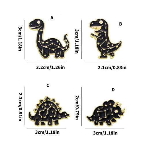 Dinosaur Stjernetegn Broche Legering Reversnål 2