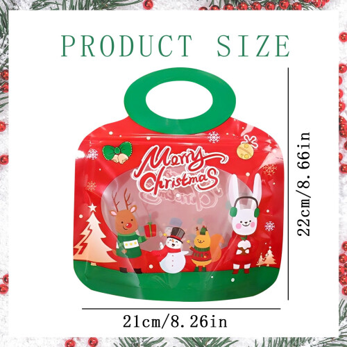 Sacolas de Natal reutilizáveis com tema do Papai Noel, com zíper e alças. 2