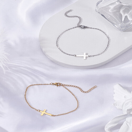 Ensemble de bracelets en câble d'acier inoxydable 201 – Doré et acier, 2