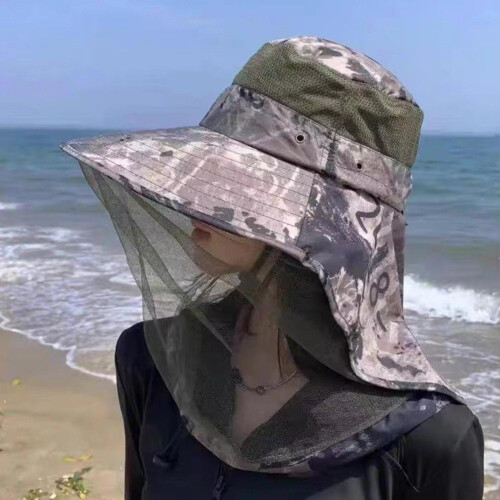 Unisex Mesh Bucket Hat med ansigtsnet 1