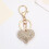 Rhinestone Peach Heart Nøglering Legering Vedhæng 4