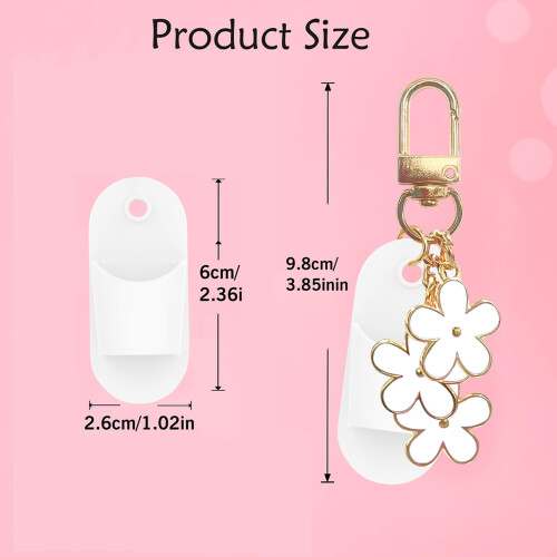 Bouchon porte-clés brillant à lèvres – Plastique léger, blanc ou 2