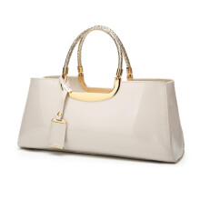 Bolso de mano portátil de charol ligero para mujer, bolso de hombro para bodas, bolso de novia, bolso para banquetes.