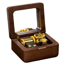 Wooden Music Box with Mirror Wind Up Clockwork-Lovers