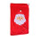 Red Christmas gift bag with drawstring and white trim 24x18 1