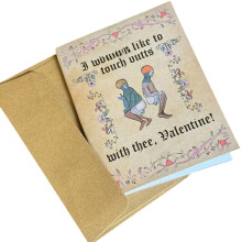 Medieval Theme Valentine Cards with Traditional Illustrations-F