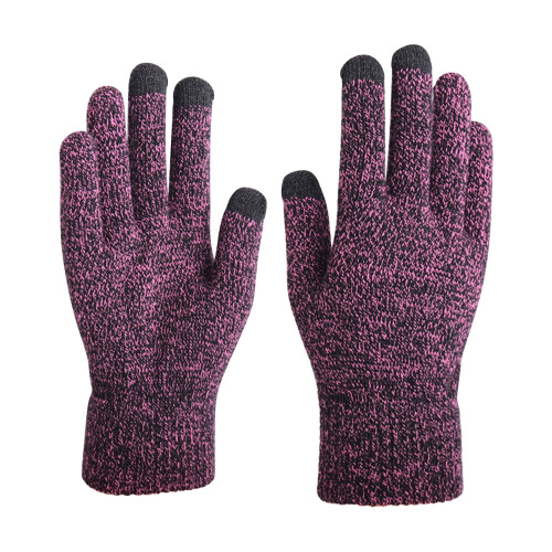 Wollgestrickte Winterhandschuhe mit vollen Fingern