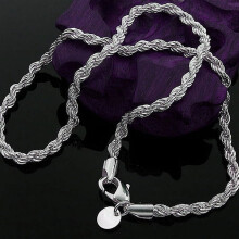 Gedrehte Kettenhalskette, Silber, Unisex, 40–60 cm