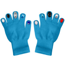 Damen-Winterhandschuhe aus Acrylstrick mit Kristallen, 1 Paar