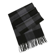 Britisk rutete skjerf med frynser for menn, 175 x 35 cm