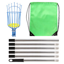 Fruit Picking Rod with Basket Telescoping Extendable-Blue 2.4m