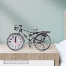 Bicycle-Shaped Alarm Clock Silver Desk Clock