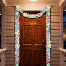 LED Lighted Christmas Tinsel Garland 5m