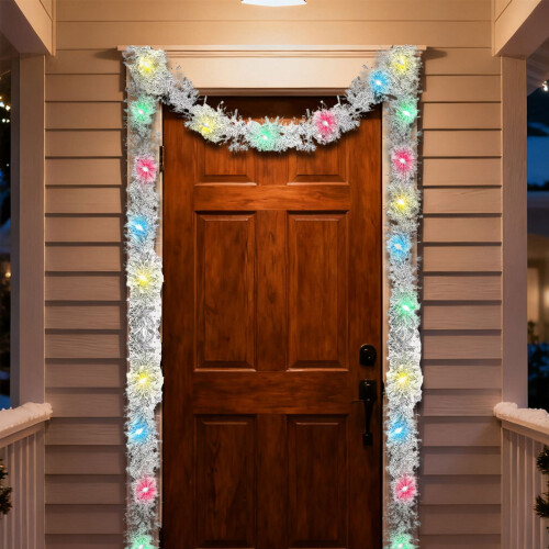 LED Lighted Christmas Tinsel Garland 5m