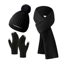 Kötött sapka, sál és kesztyű szett női unisex