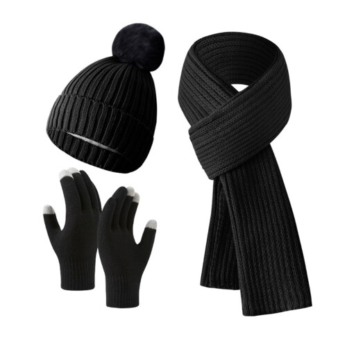Strickmütze, Schal und Handschuhe Set Damen Unisex