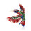 Broche colibri en émail bleu ou rouge, alliage, 4 cm 1