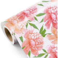 Geschenkpapierrolle mit Blumenmuster – 43 cm x 10 m – Rosa &
