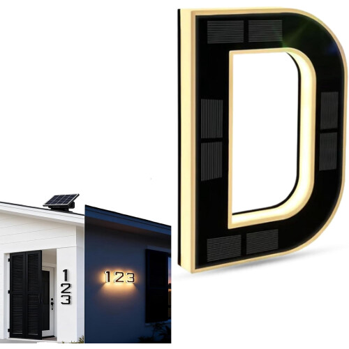 Solární LED čísla domů černobílá