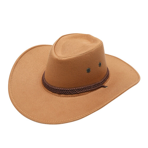 Stråcowboyhat til mænd og kvinder, bred skygge, justerbar