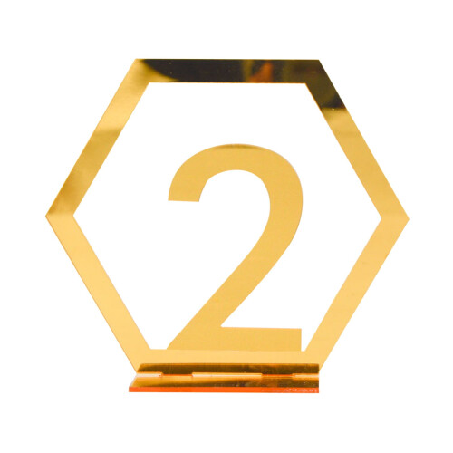 3D Gold Silver Acrylic Table Number Cards 1-15
