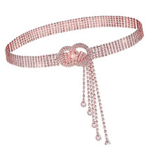 Midjebelte med strass for kvinner, justerbart