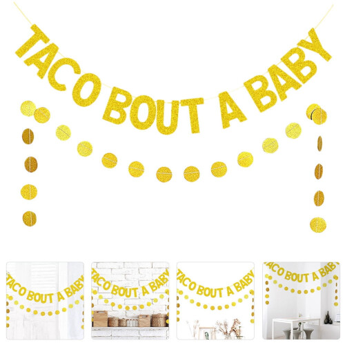 Gyldne glimmer babyshower banner sæt med 2