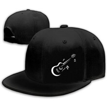 Schwarze Baseballkappe mit flachem Schirm und Totenkopfmotiv für Herren