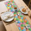 Caminho de mesa multicolorido com coelhinho da Páscoa, 33 x 122 cm 3
