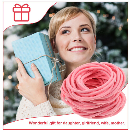 Rosa tunna hårsnoddar för flickor – 100-pack 2