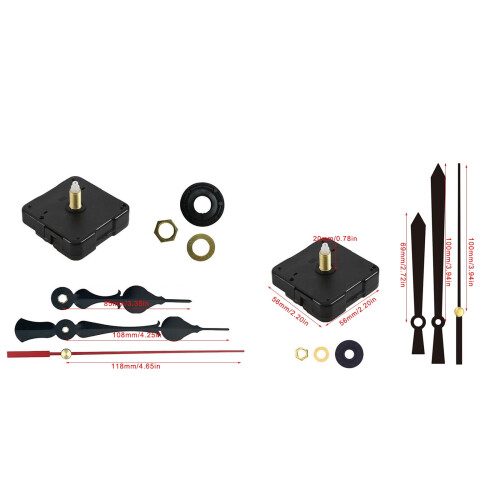 Set mecanism de ceas metalic cu ace – ax de 20 mm 2