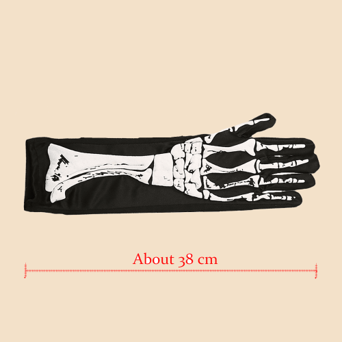 Halloween Skeleton Print Foam Gloves, One Size 2
