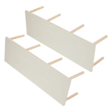 2Sets Beige Wood Kitchen Pegboard Adjustable Modular Dish Drainer Rack
