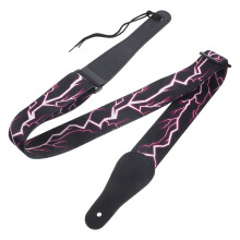 Lanière Guitare Violet Polyester Cuir Réglable Usage Scénique