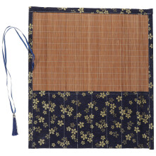 Trousse Roulée En Tissu Bleu Pour Pinceaux Fournitures