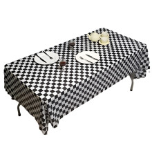 F1-rasterkleuren racevlag zwart-wit raster tafelkleed wegwerp verdikt plastic rood raster tafelkleed stippen tafelkleed