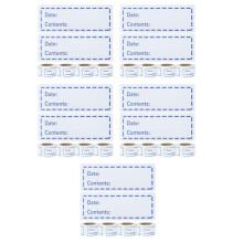 Blue Compact Bottle Stickers Writable Food Storage Label Decals