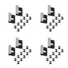 48Pcs Silver Glass Clamp Holder Heavy Duty Mirror Mounting Clips Kit