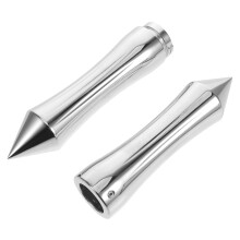 2Pcs 25Mm Motorcycle Handlebar Grip Aluminum Alloy Silver Anti-Slip