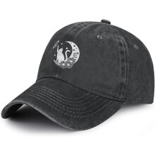 Květinová baseballová čepice Moon Cat – nastavitelná unisex čepice