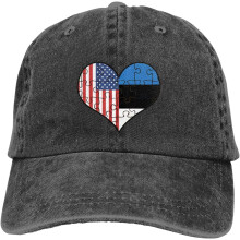 Vintage-Baseballkappe mit verstellbarem Verschluss, Herzmotiv und Jamaika-Aufdruck.