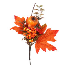 Tacar Maisiúcháin Tábla Buíochais: Pumpkin Duilleog Mailpe Eoclaipte
