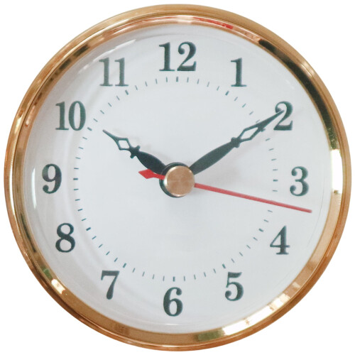 Clock Insert with Gold Trim, Roman Numerals, 70mm