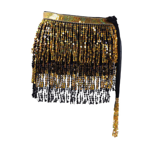 Pailletkvastnederdel til dans – Guld & Sort