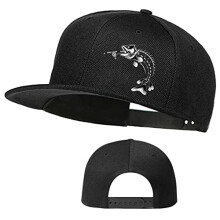 Baseballkappe mit flachem Schirm und Totenkopfmotiv für Herren