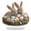 Akryl-egg-ornament med påskehare, 2D flatt, 1 stk. 1