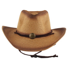 Läntinen olkicowboy-hattu nahkahihnalla